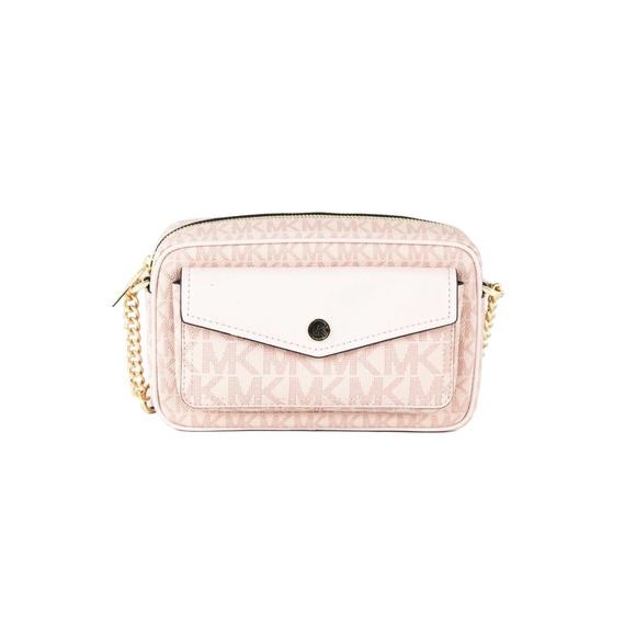 Michael Kors Jet Set Medium Pocket Camera Bag Crossbody Powder Blush Nwt $348 - Picture 1 of 7